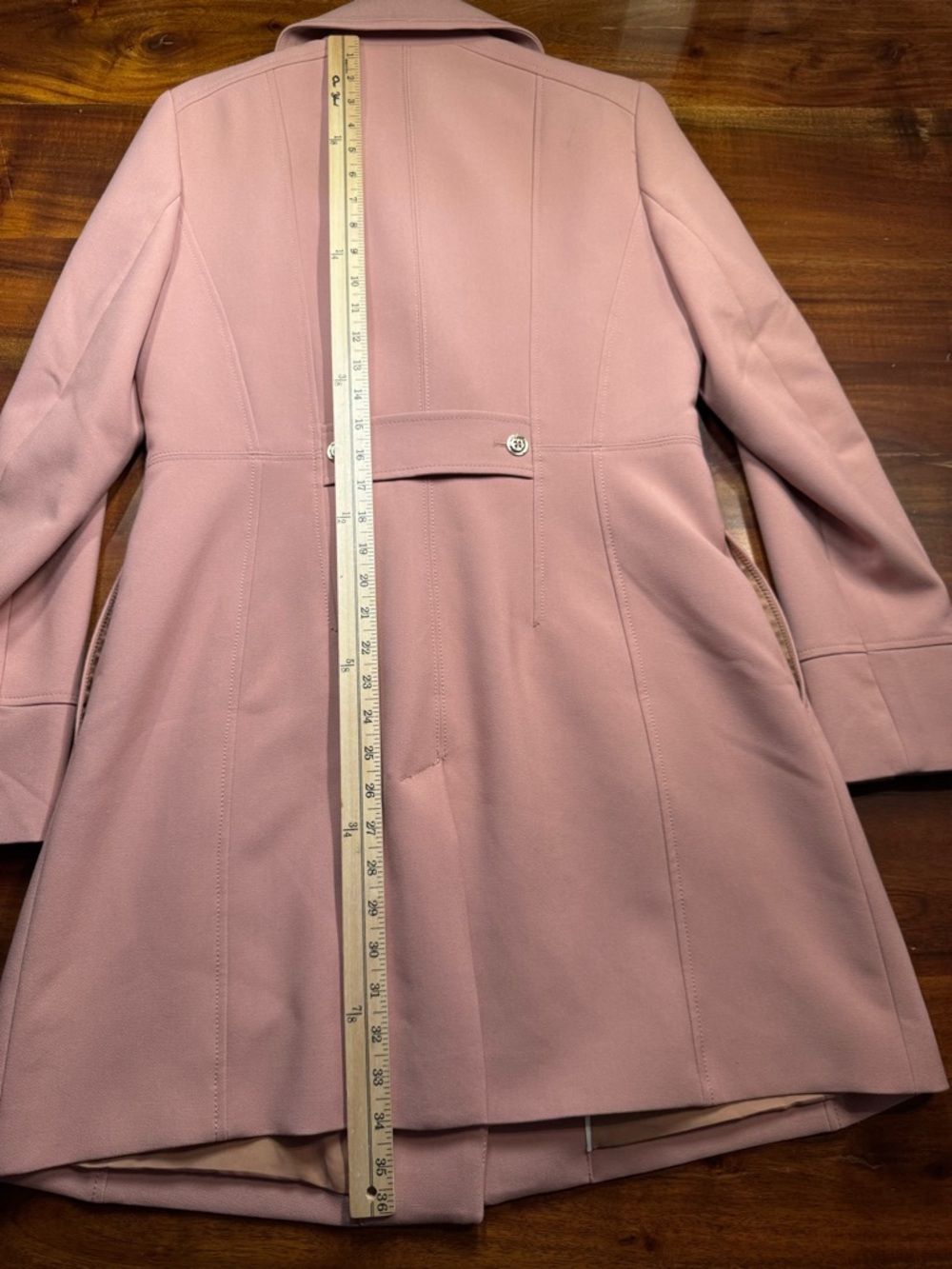 White House Black Market Womens Rose Pink Long Jacket Blazer Coat Sz M - Picture 6 of 8